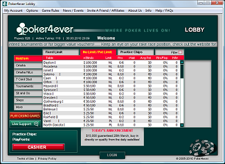 Poker4Ever Lobby