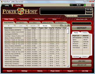 PokerHost Lobby